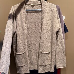 Hem & Thread Speckled Tan Open-Front Cardigan